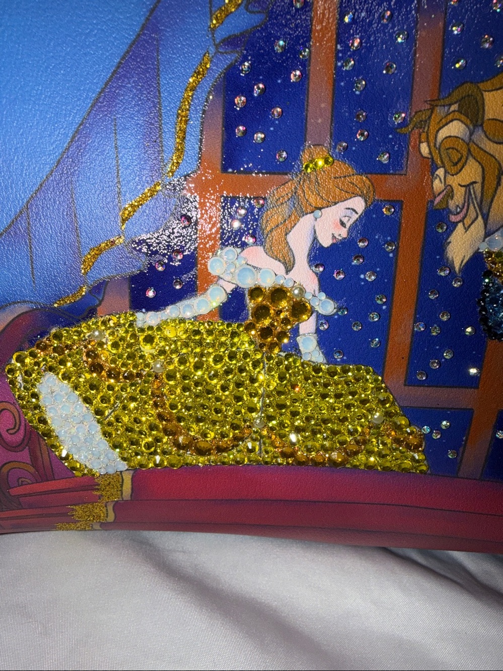 Loungefly beauty and the beast ballroom stairs Blinged Crossbody Bag - Picture 3 of 10